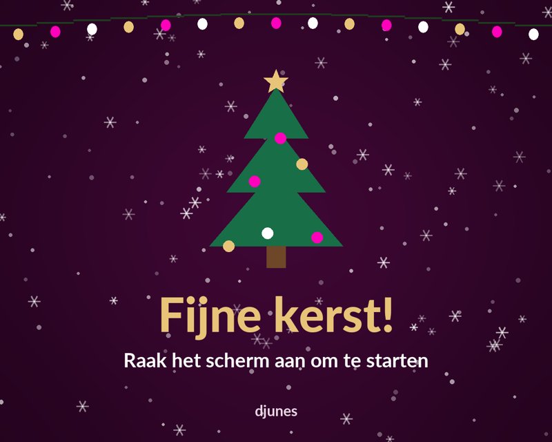 Christmas start screen on the photo booth