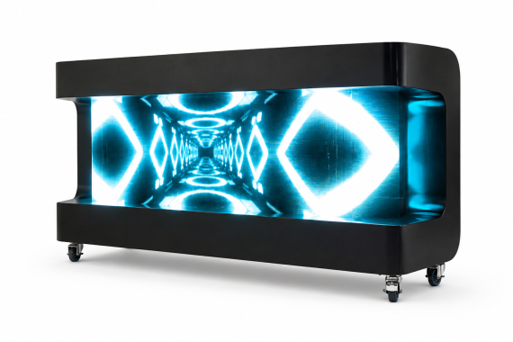 Curved Black LED DJ Booth Rental