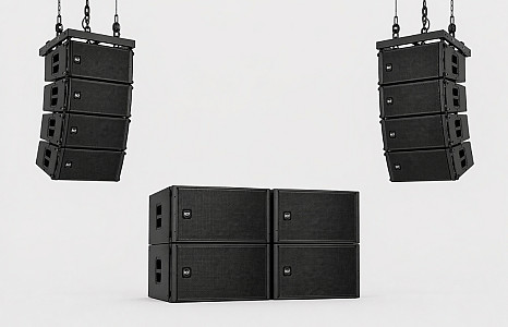 4x 18" sub + 8x line-array top (RCF HDL 20-A systeem)