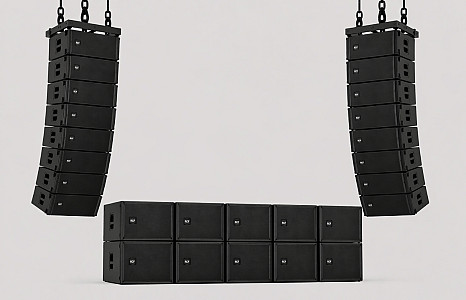 10x 18" sub + 16x line-array top (RCF HDL 20-A systeem, max. config)