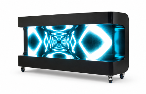 Curved Black LED DJ Booth Rental
